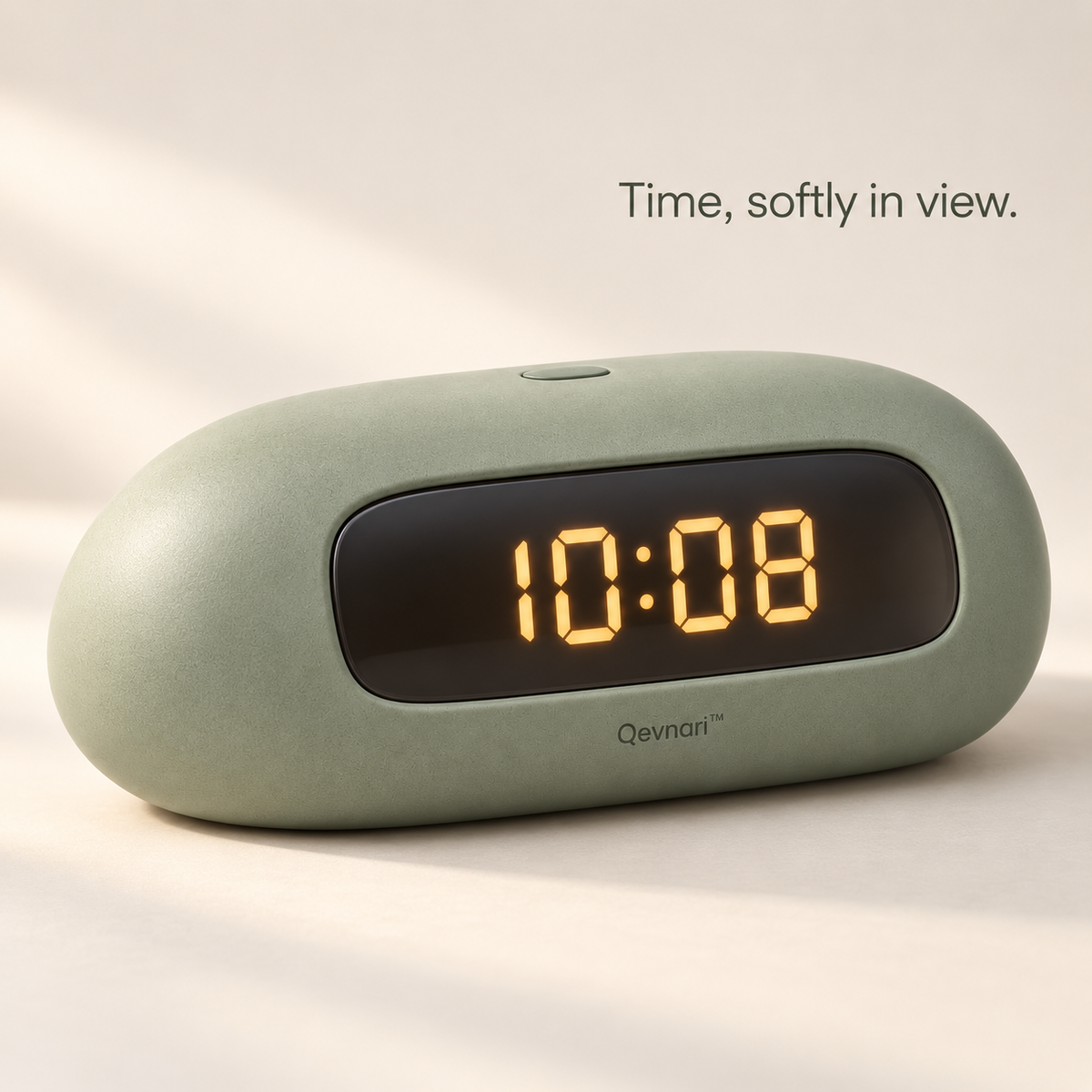 Qevnari™ Pebble Digital Clock — Sage