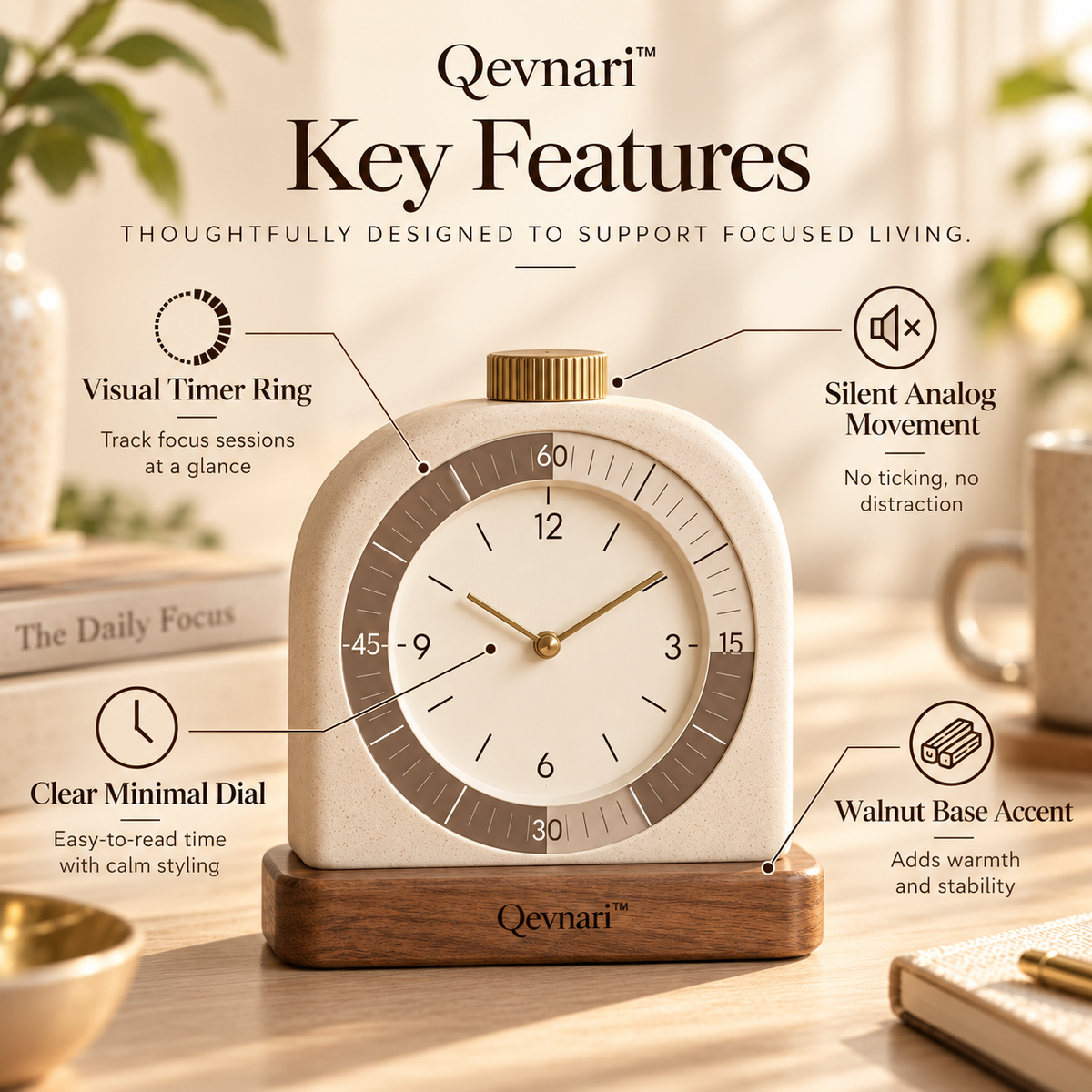 Qevnari™ Focus Timer Clock