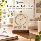 Qevnari™ Calendar Desk Clock