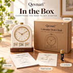 Qevnari™ Calendar Desk Clock