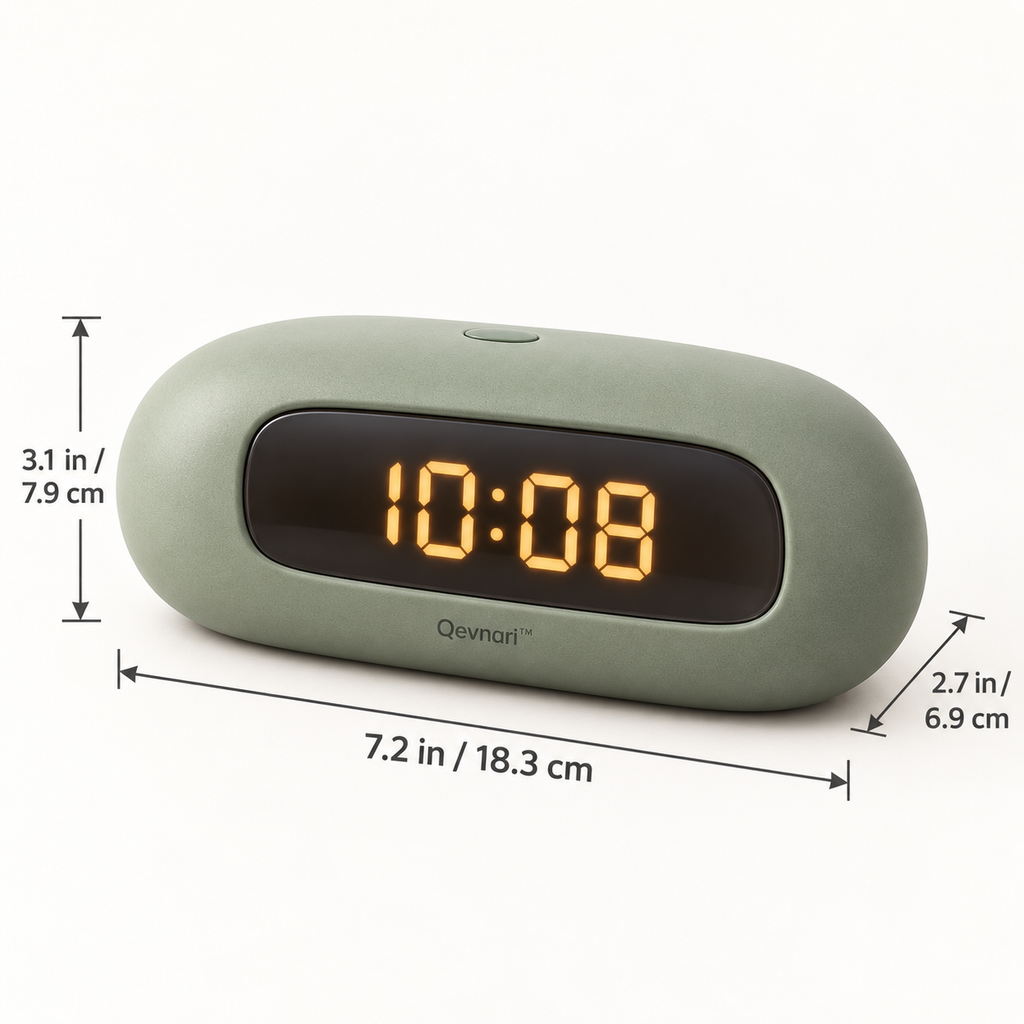 Qevnari™ Pebble Digital Clock — Sage
