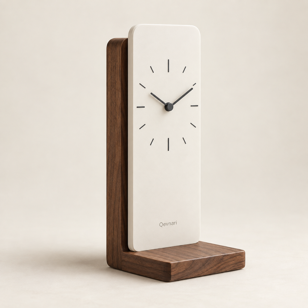 Qevnari™ Bookend Desk Clock
