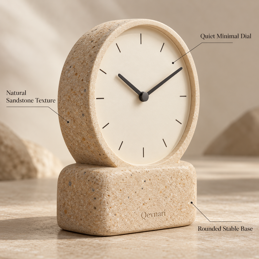 Qevnari™ Sandstone Table Clock