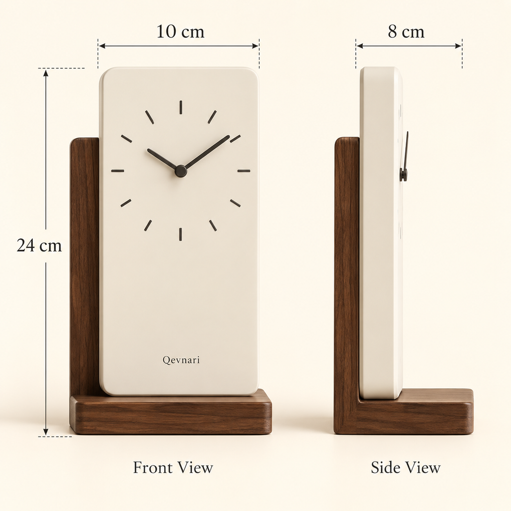 Qevnari™ Bookend Desk Clock