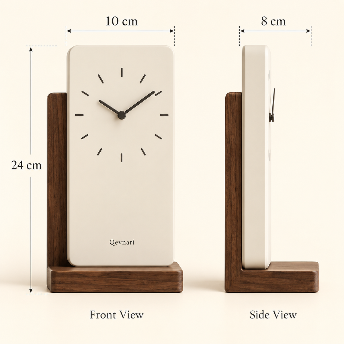 Qevnari™ Bookend Desk Clock